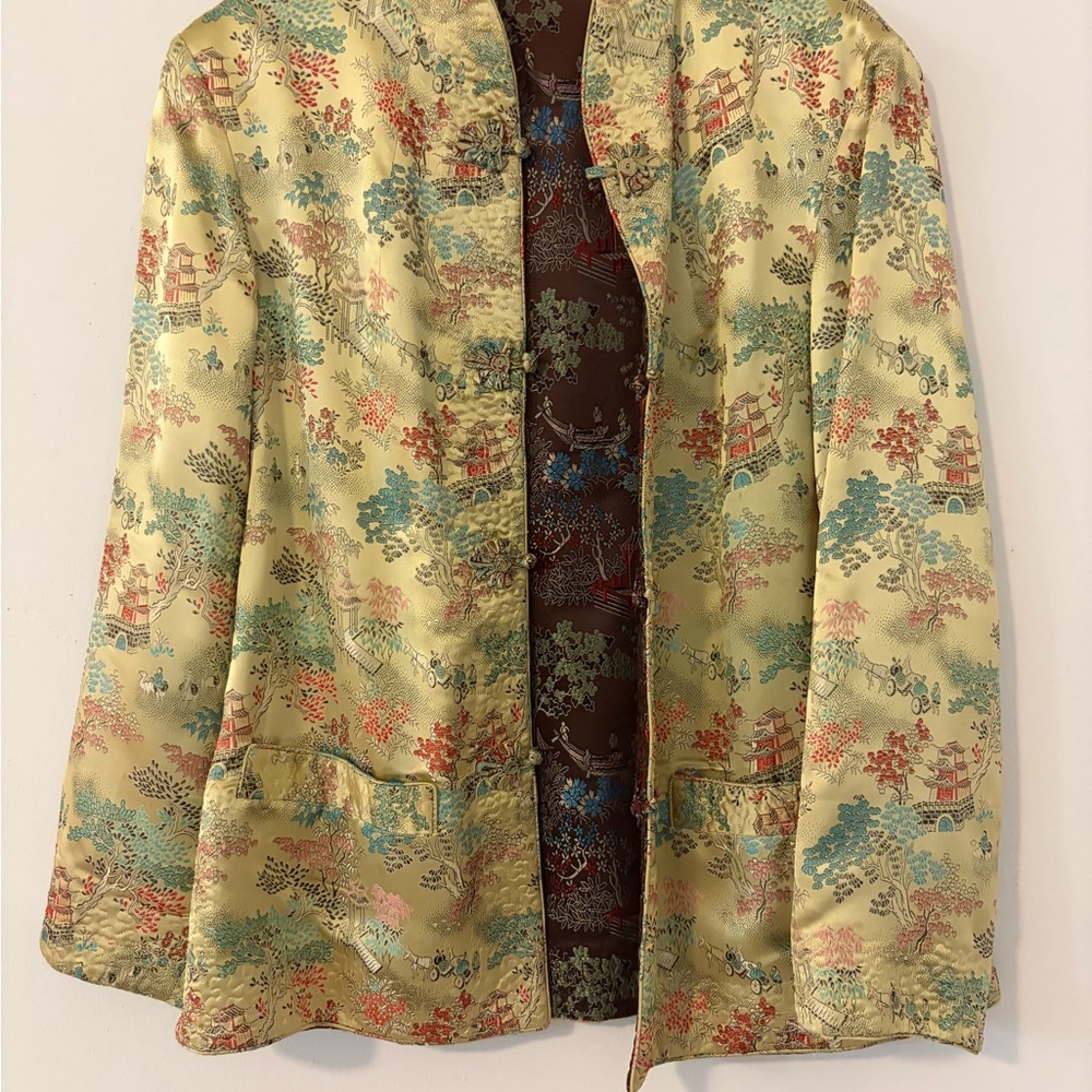 Asian Hong Kong Reversible Satin Jacket Vintage
